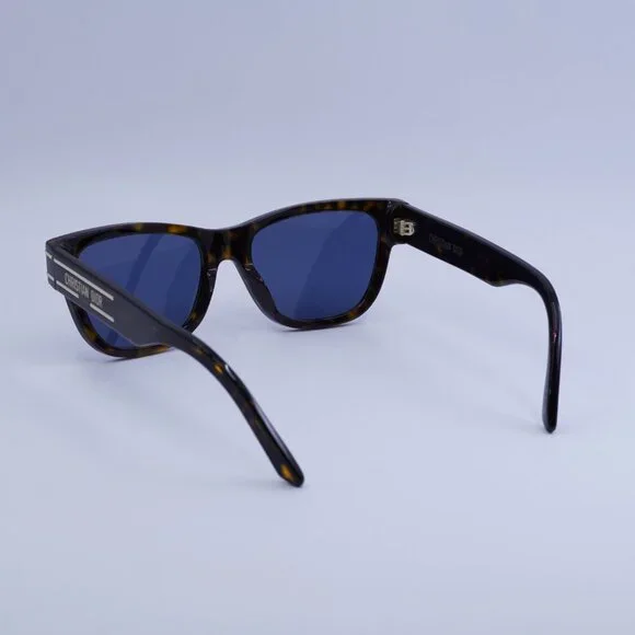 Dior DIORSIGNATURE S6U 20B0 Sunglasses Havana Square Frame, Blue Lenses - Picture 9 of 10